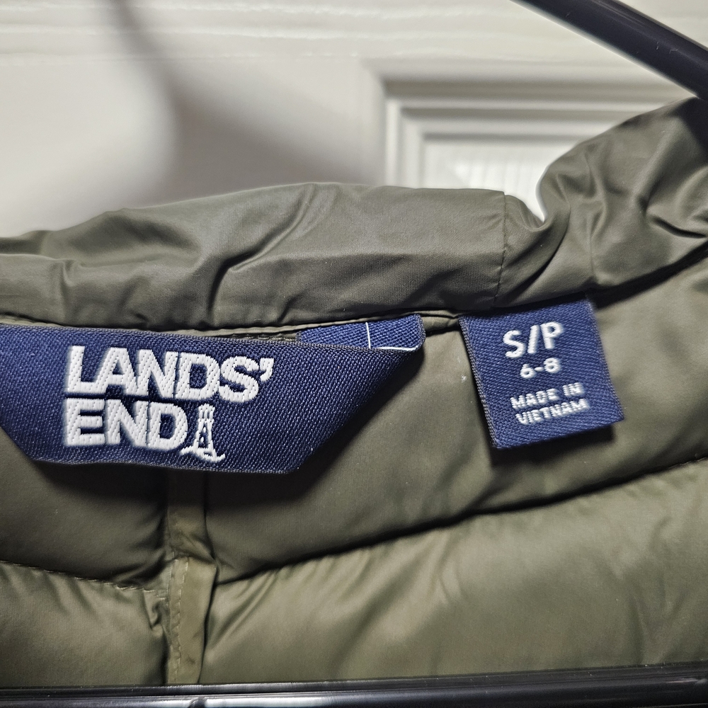 Lands' End Women's Packable Dark Green Puffer - Size Small - Picture 5 of 6